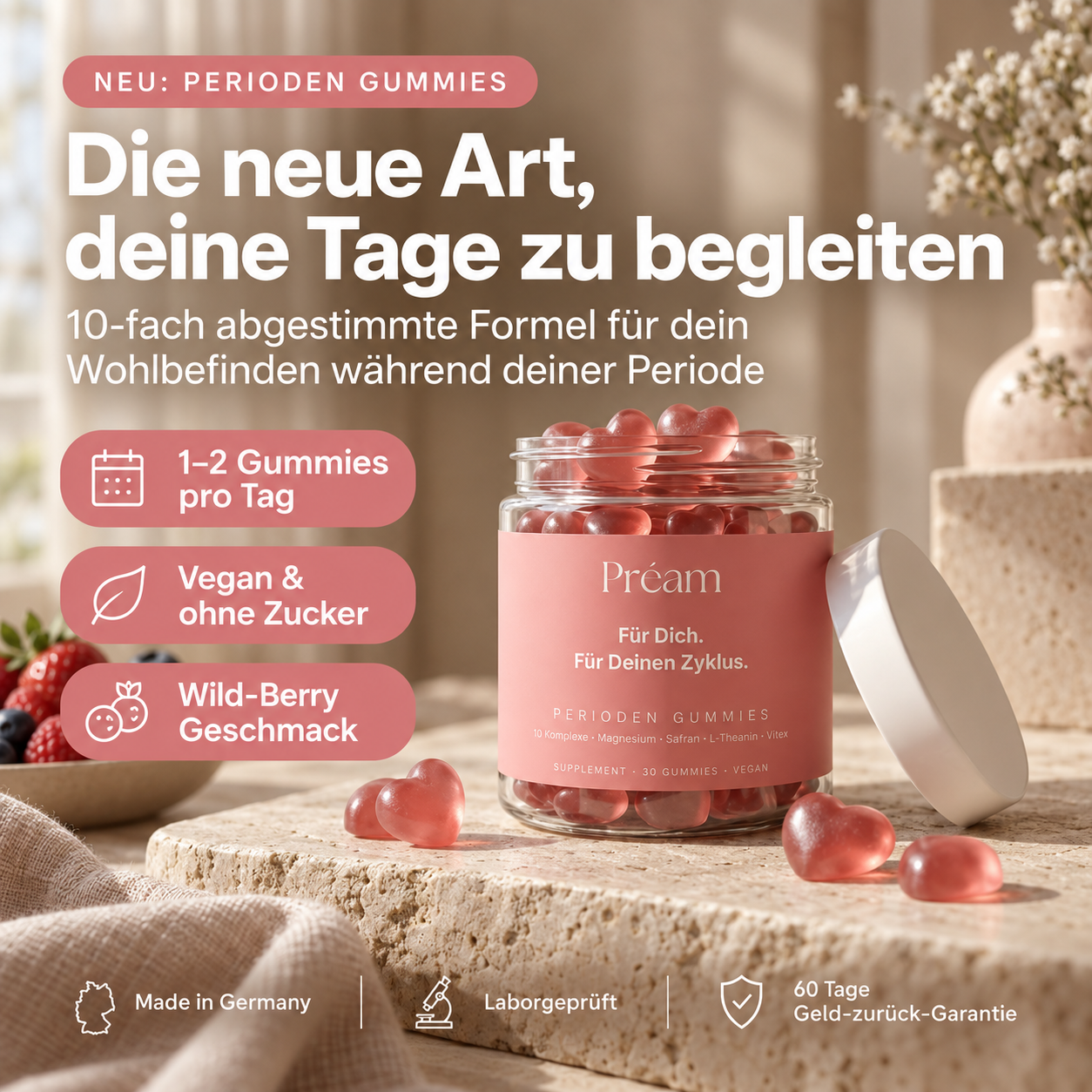 Préam Perioden Gummies 10x Wirkstoffkomplex